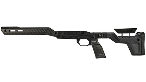 MDT HNT-26 är en ultralätt jaktchassi med magnesiumlegering, kolfiberkomponenter, justerbar längd och höjd, samt AICS-magasinkompatibilitet.
